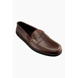 NEW T.B. PHELPS men's traditions key west penny driver shoes in briar waxy leath